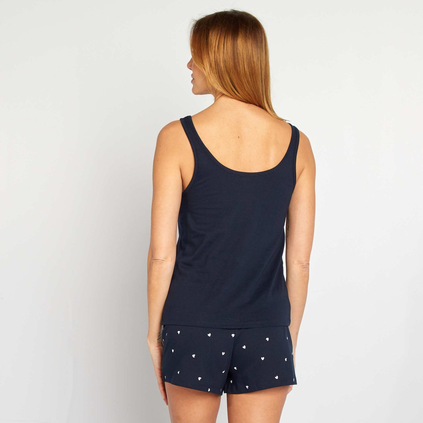 Printed vest top + shorts pyjama set - 2-piece set BLUE