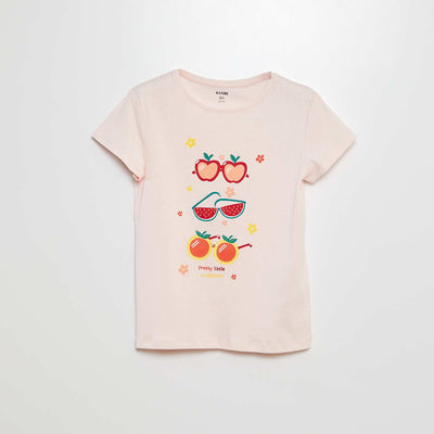 Printed basic T-shirt PINK