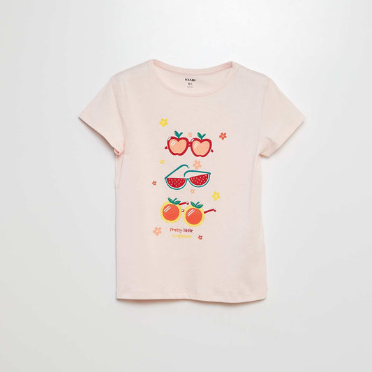 Printed basic T-shirt PINK