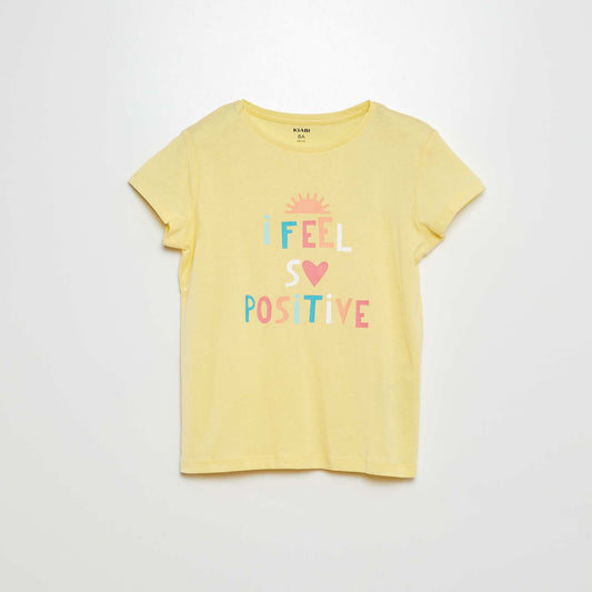 Printed basic T-shirt YELLOW