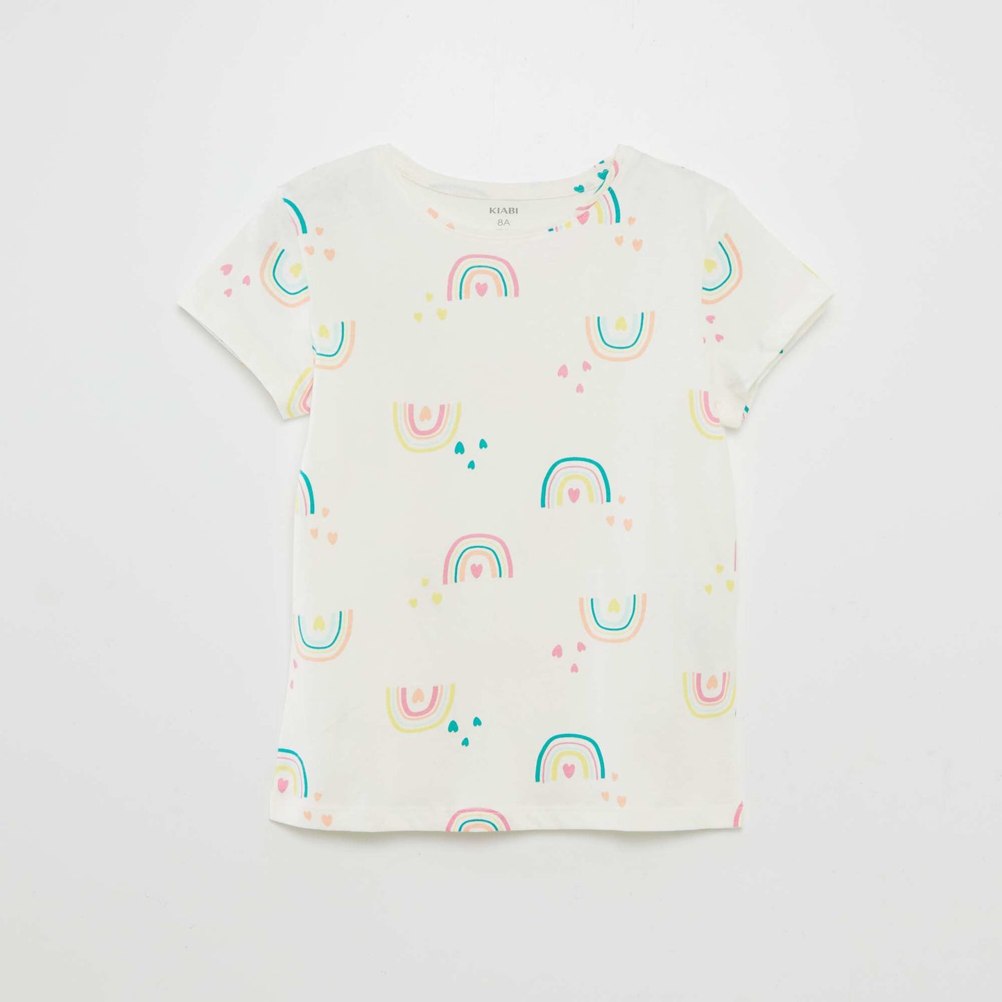 Printed basic T-shirt BEIGE