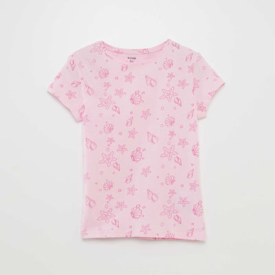 Printed basic T-shirt PINK