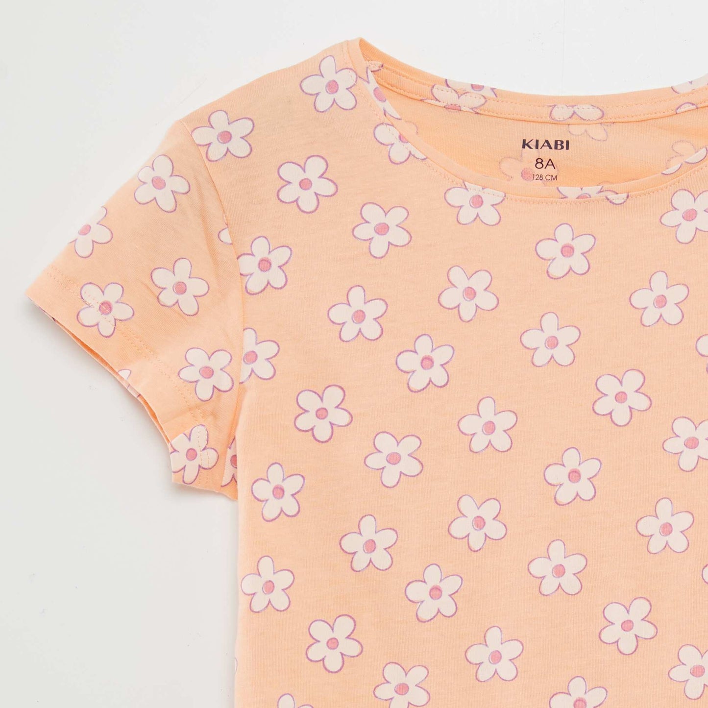 Printed basic T-shirt ORANGE