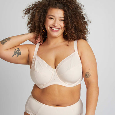 حمالة صدر مضلعة من الألياف الدقيقة المضلعة ذات الكوب الواحد باللون الوردي