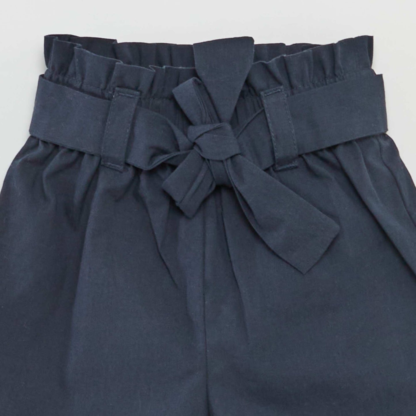 Belted poplin shorts BLUE