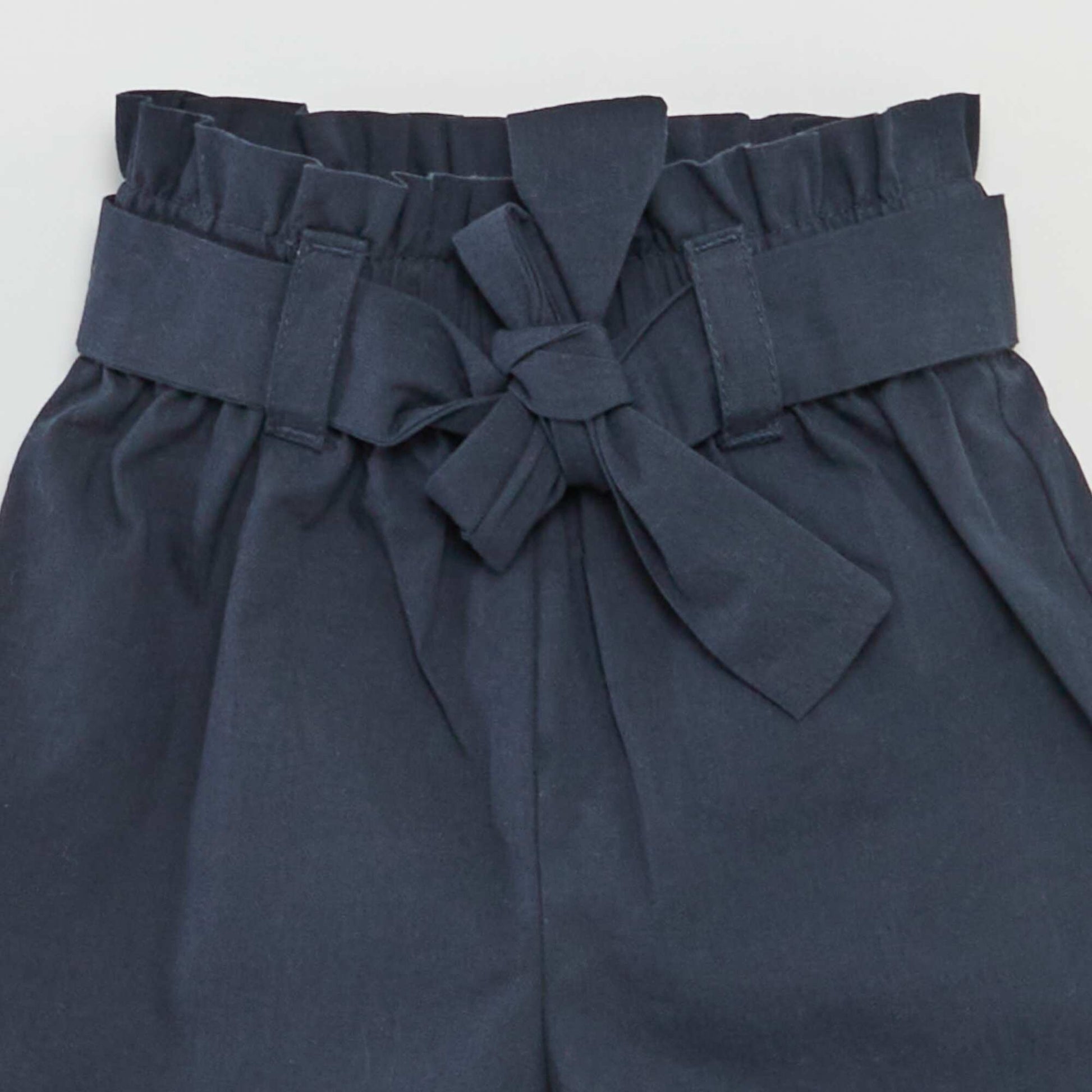 Belted poplin shorts BLUE