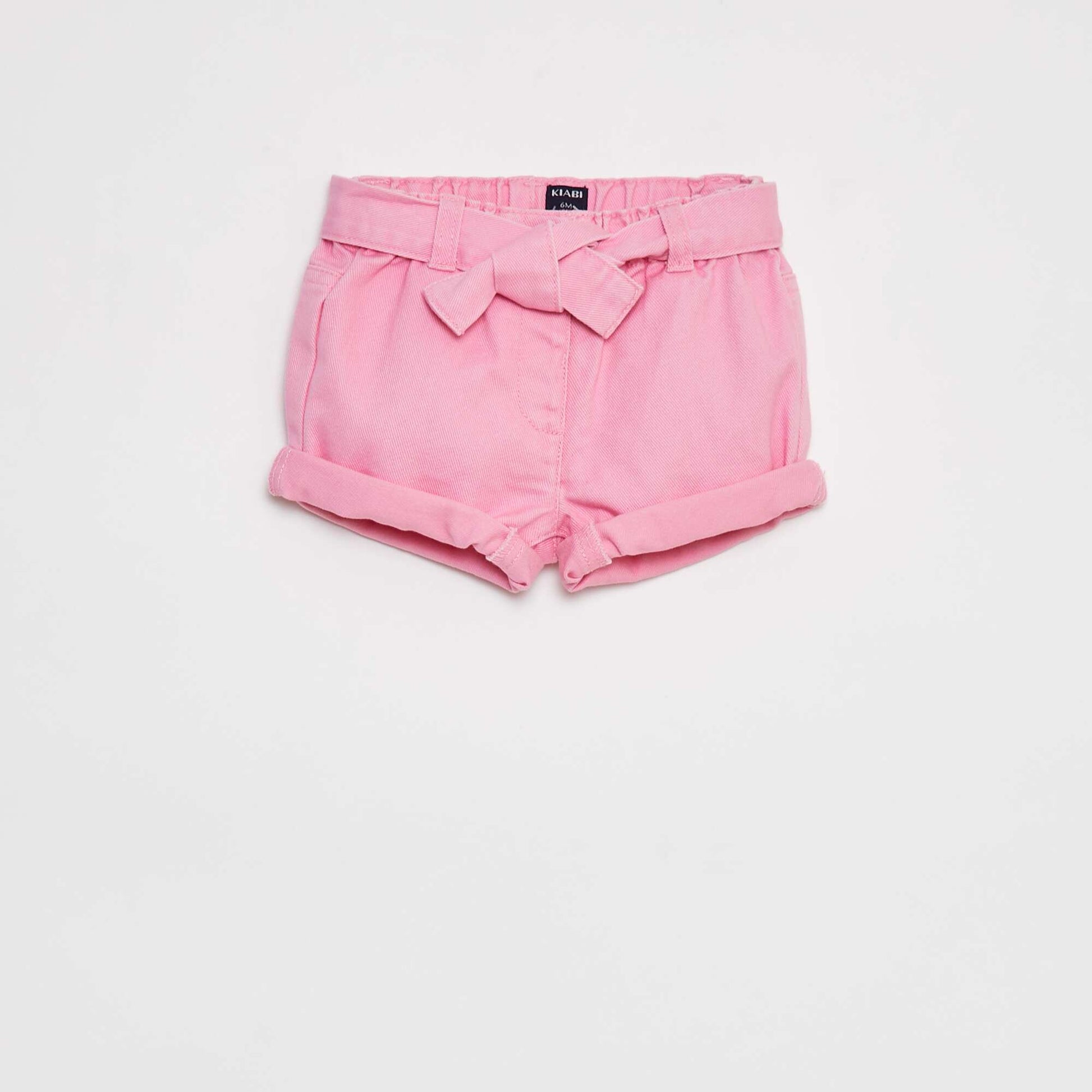 Denim-effect cotton shorts PINK