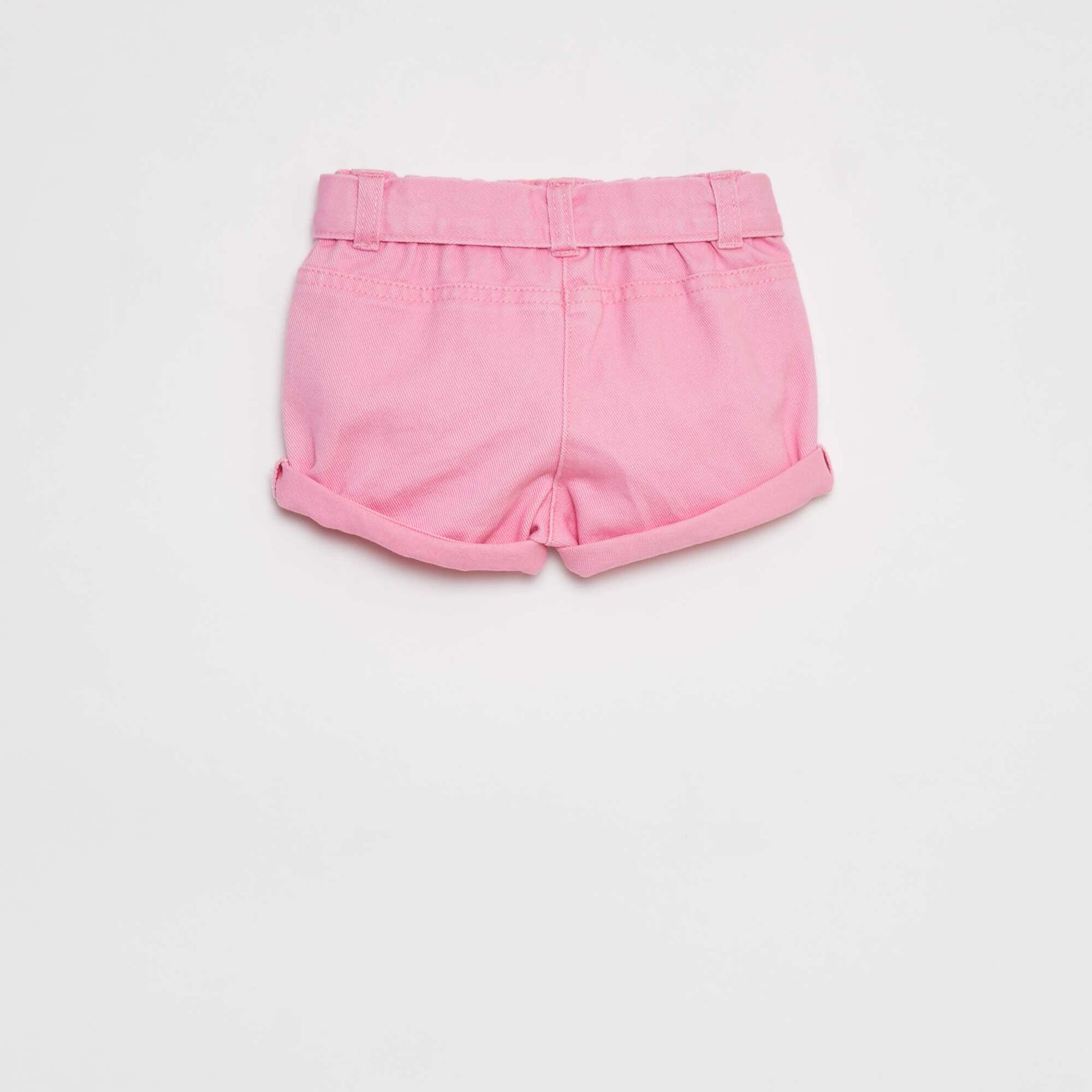 Denim-effect cotton shorts PINK