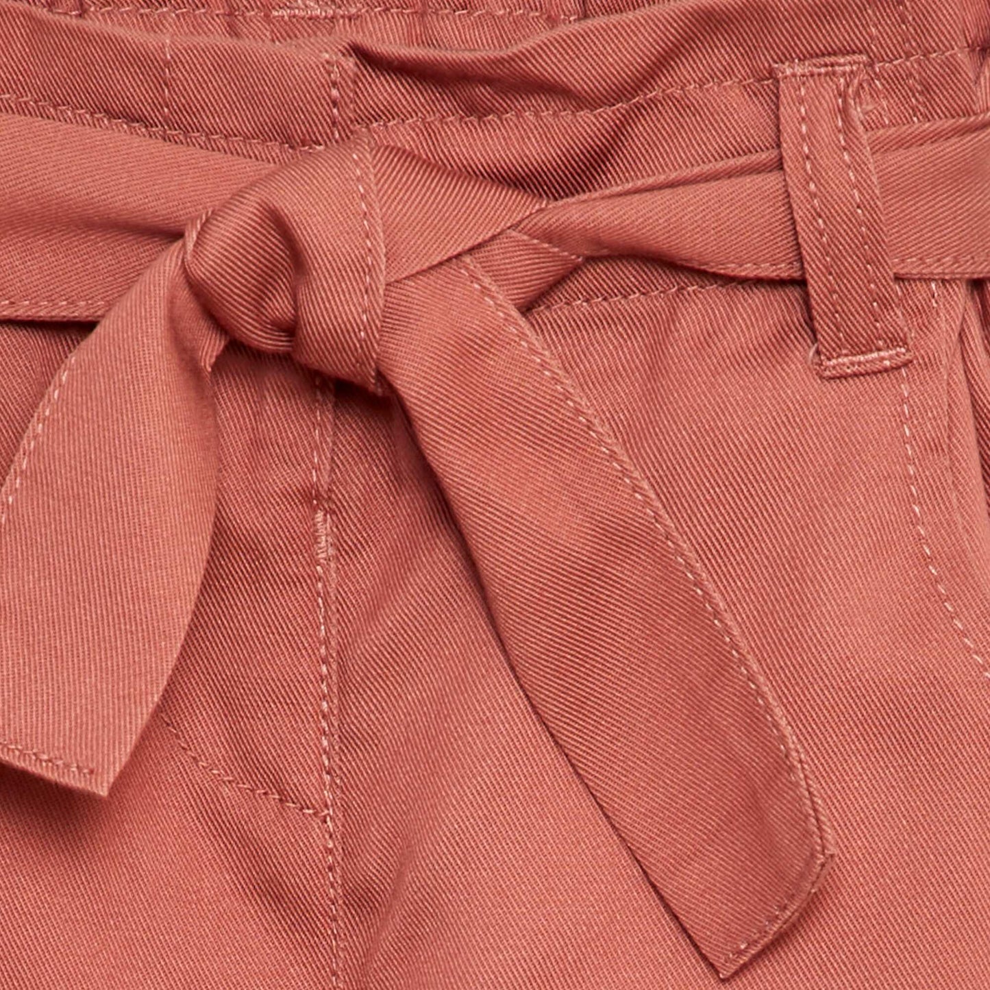 Paper bag trousers with adjustable waist PINK