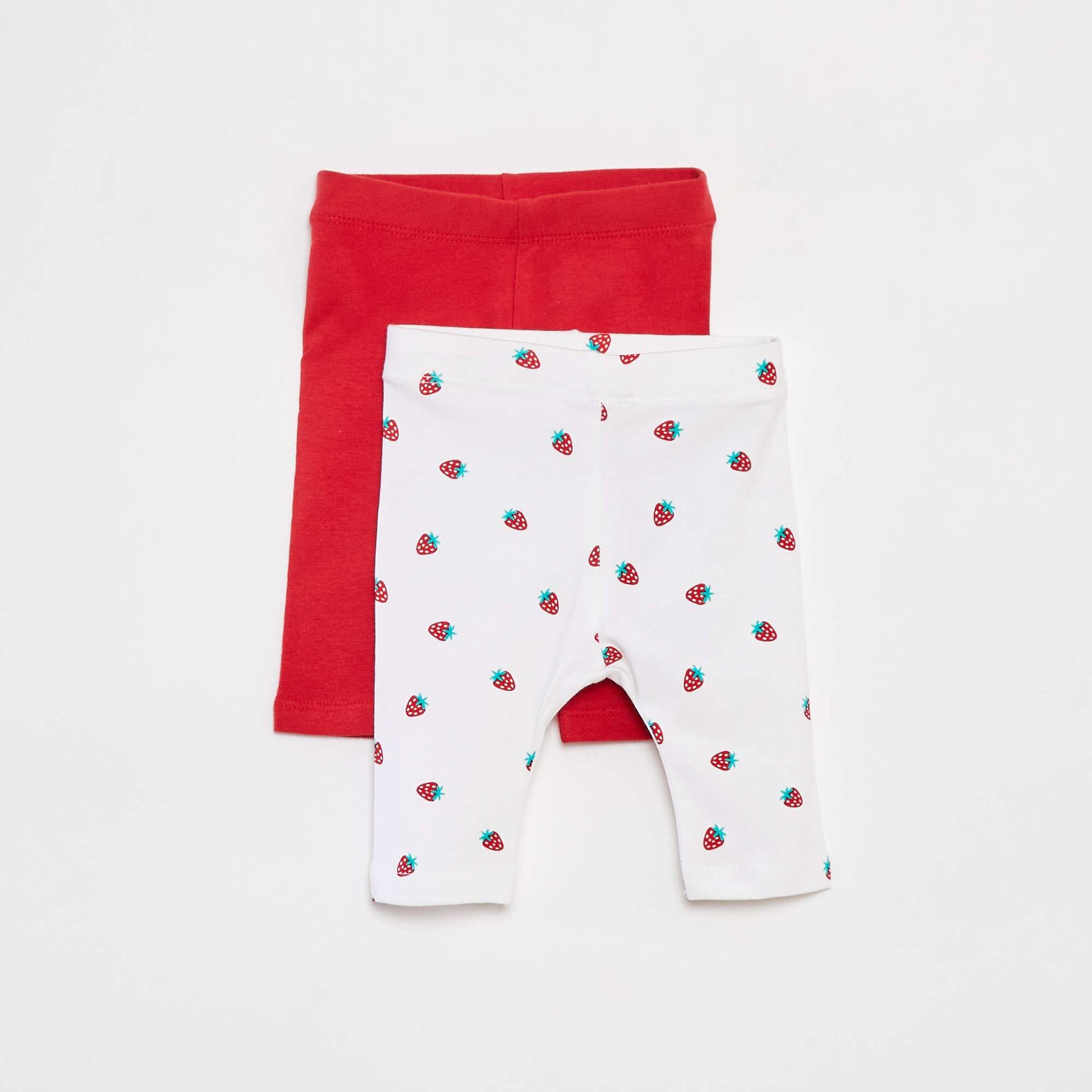 Pack of 2 cropped leggings RED