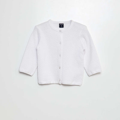 سترة صوفية محبوكة بغرزة الرباط محبوكة باللون الأبيض