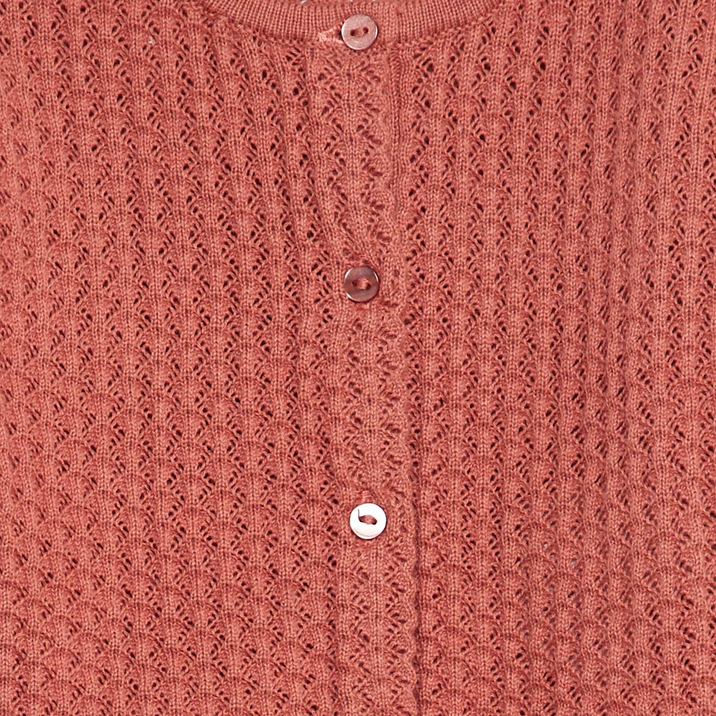 Stylish openwork knit cardigan PINK