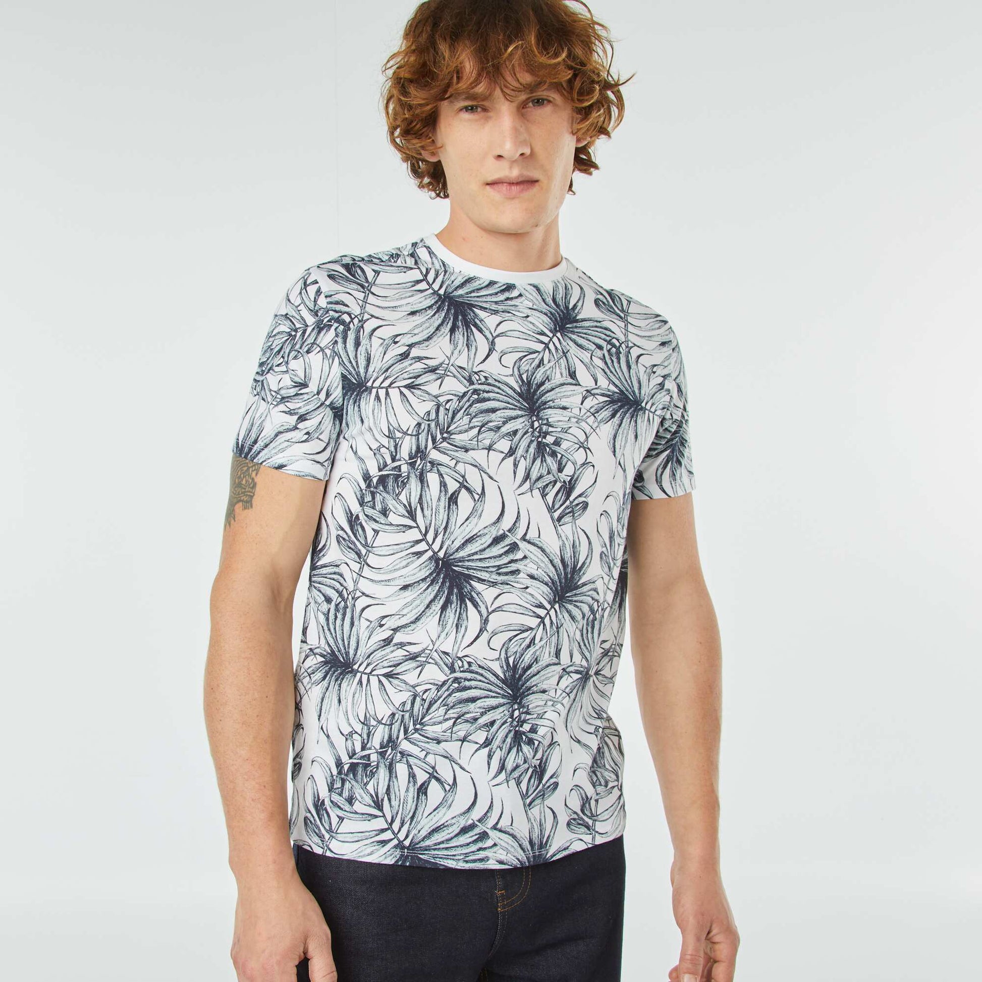 Short-sleeved printed T-shirt WHITE