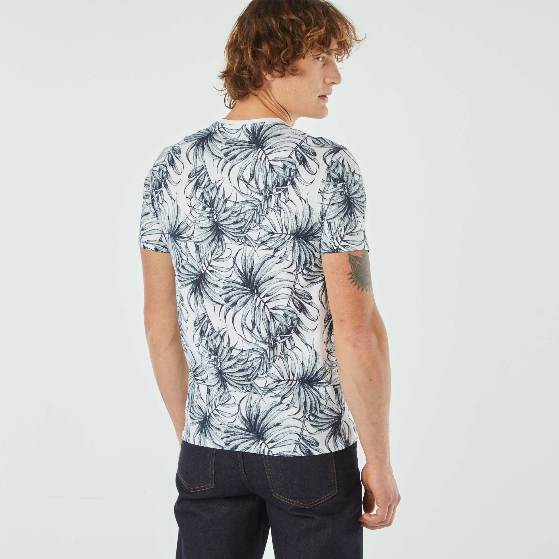 Short-sleeved printed T-shirt WHITE