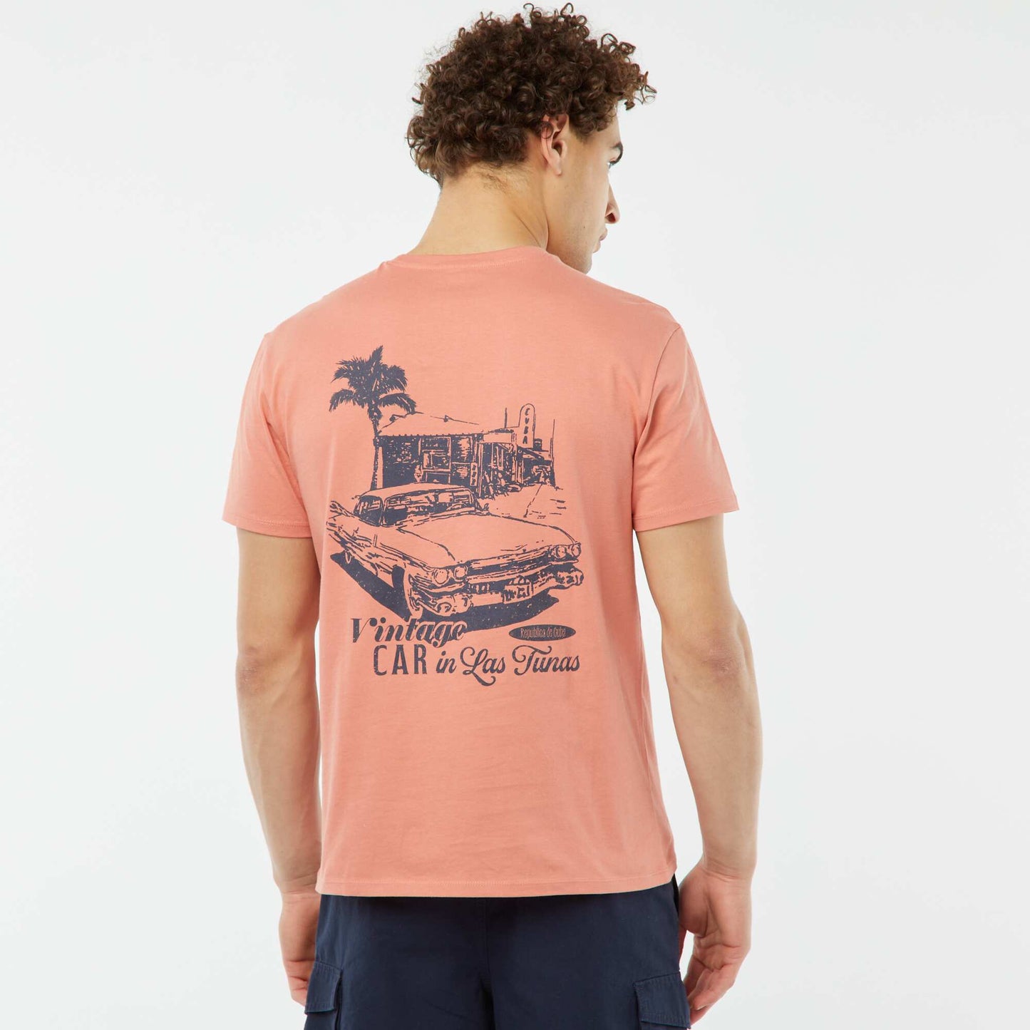 Short-sleeved printed T-shirt ORANGE