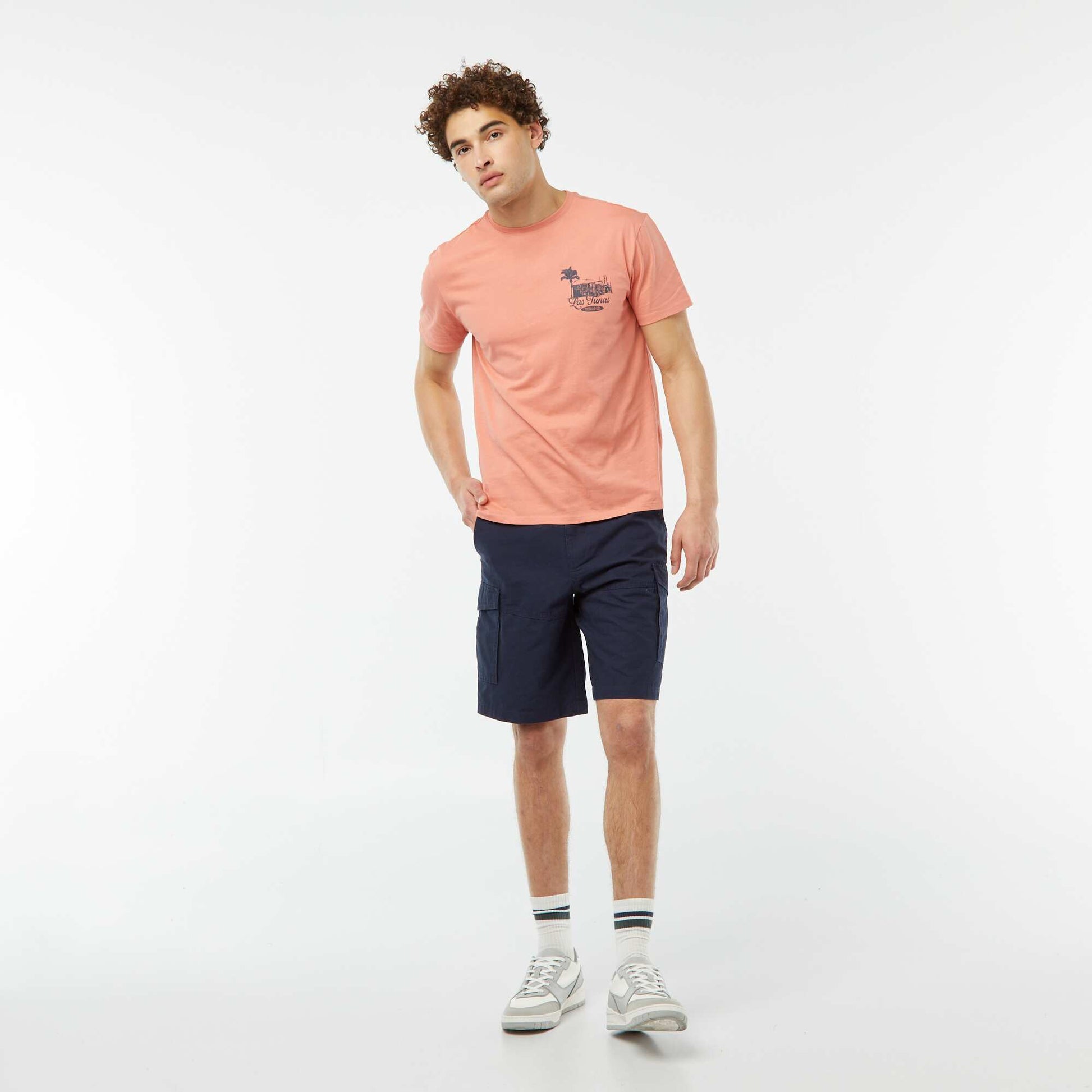 Short-sleeved printed T-shirt ORANGE