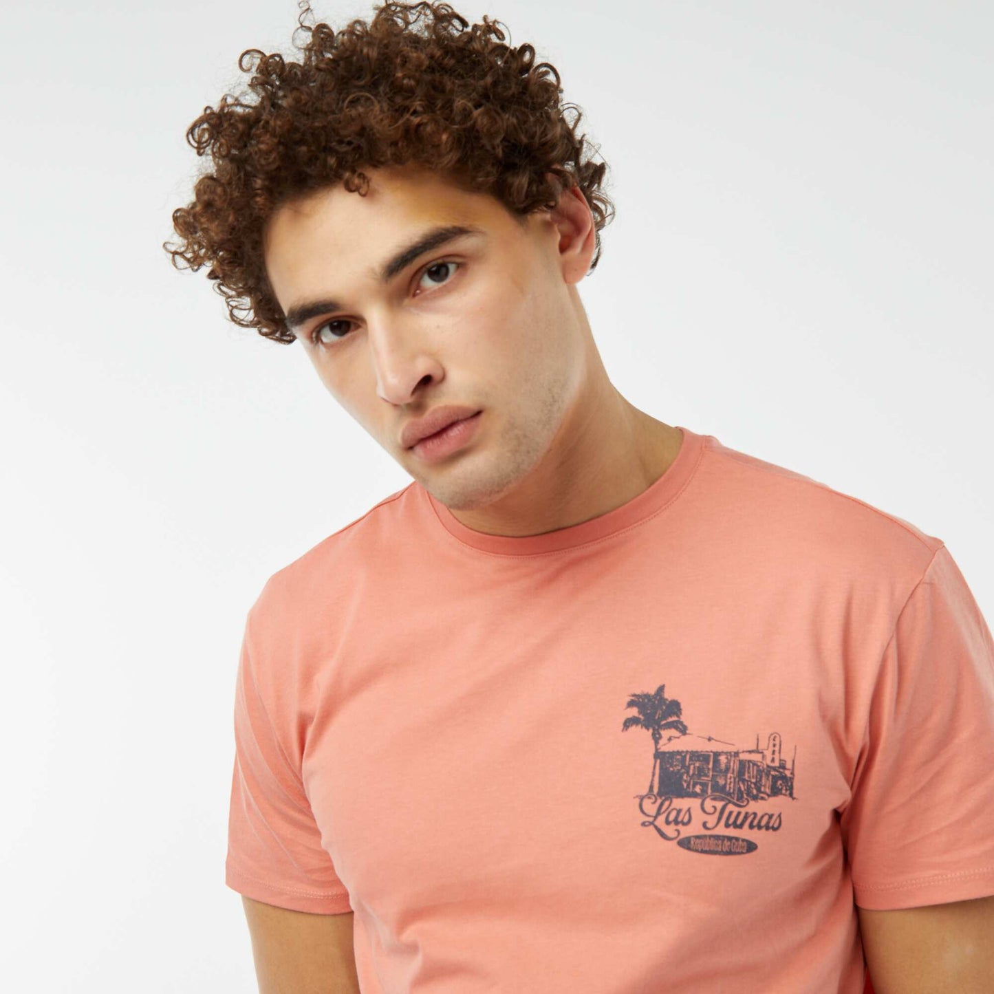 Short-sleeved printed T-shirt ORANGE
