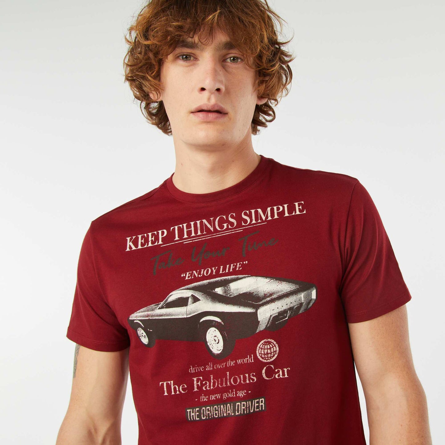 Short-sleeved printed T-shirt RED