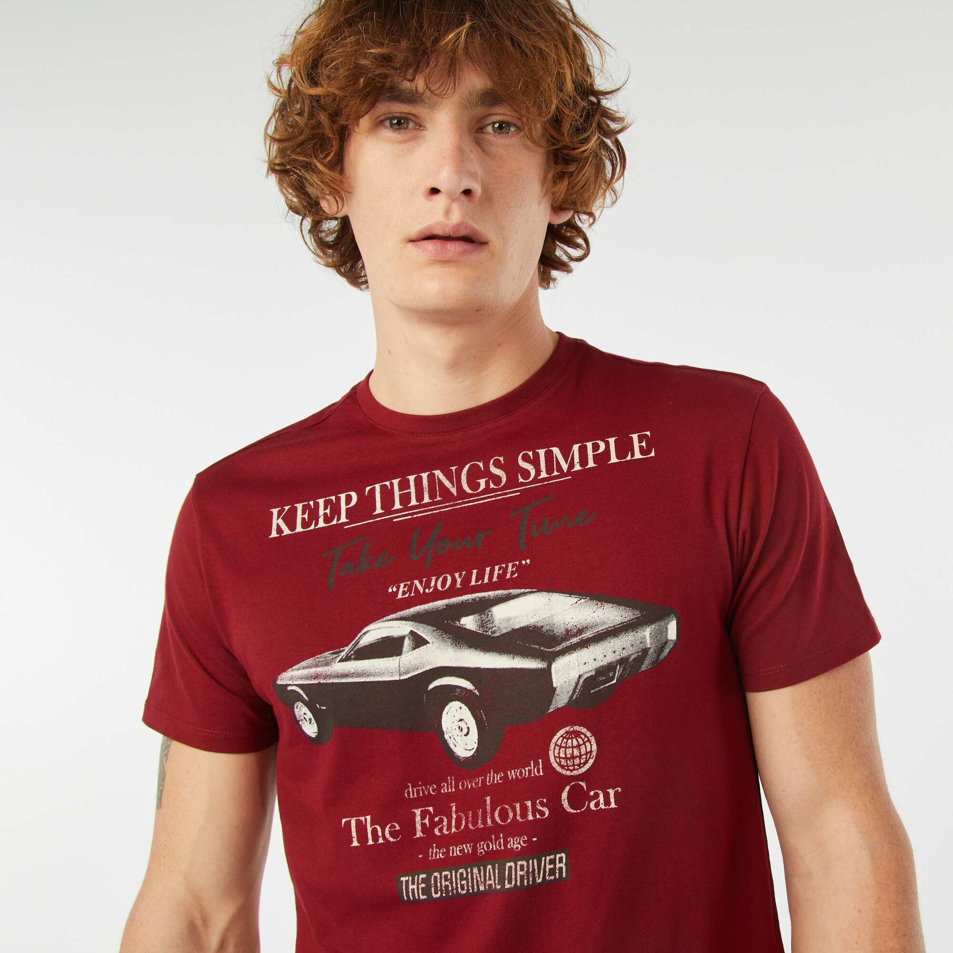 Short-sleeved printed T-shirt RED
