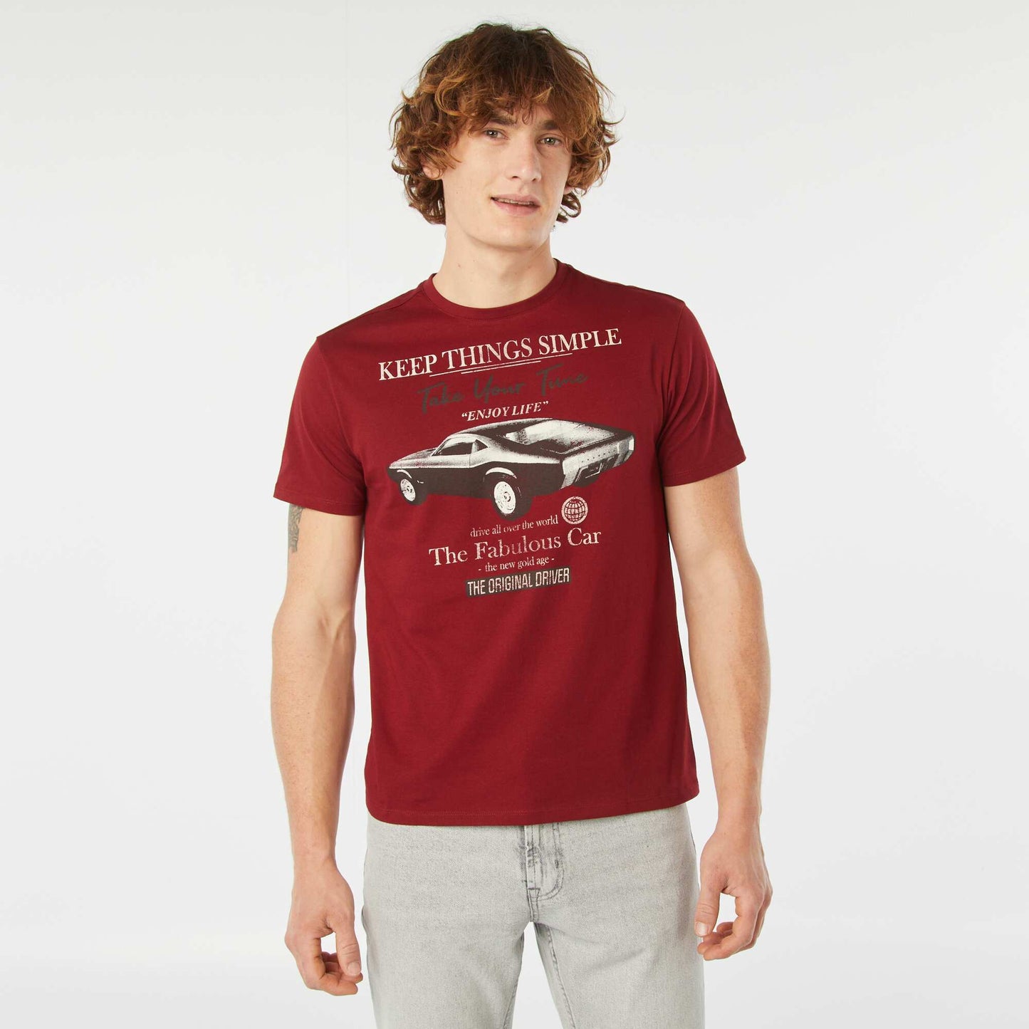 Short-sleeved printed T-shirt RED
