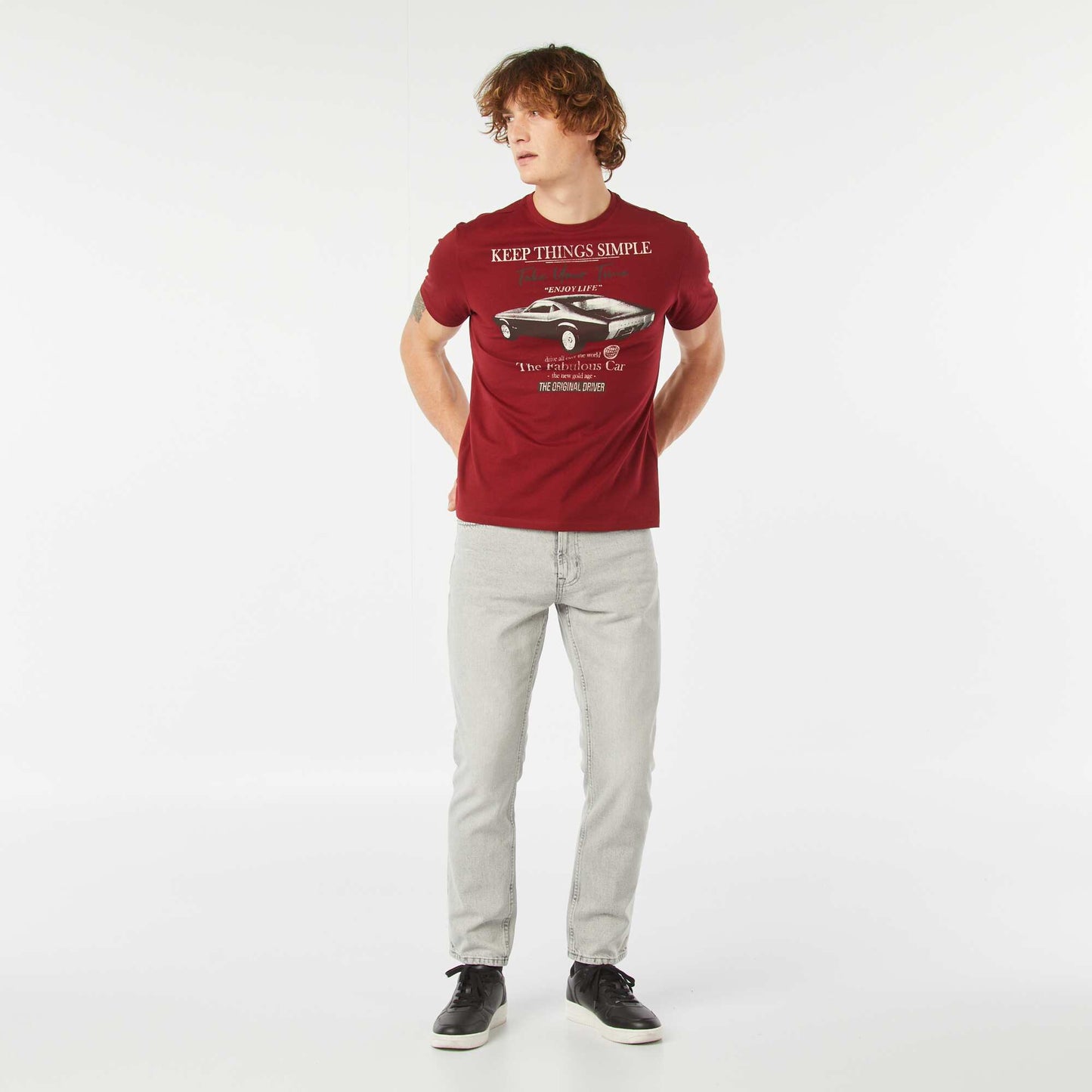 Short-sleeved printed T-shirt RED