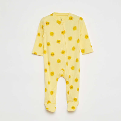 بدلة نوم مضلعة خفيفة الوزن مضلعة أصفر