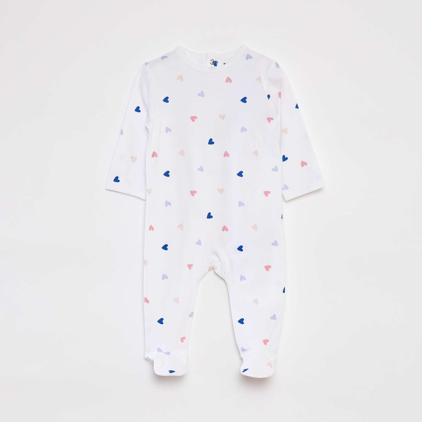 Patterned sleepsuit with feet WHITE