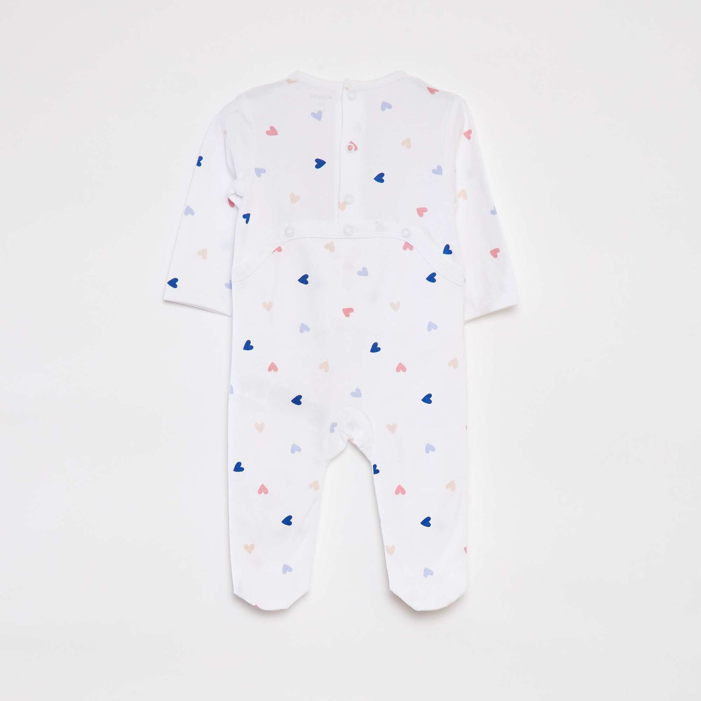 Patterned sleepsuit with feet WHITE