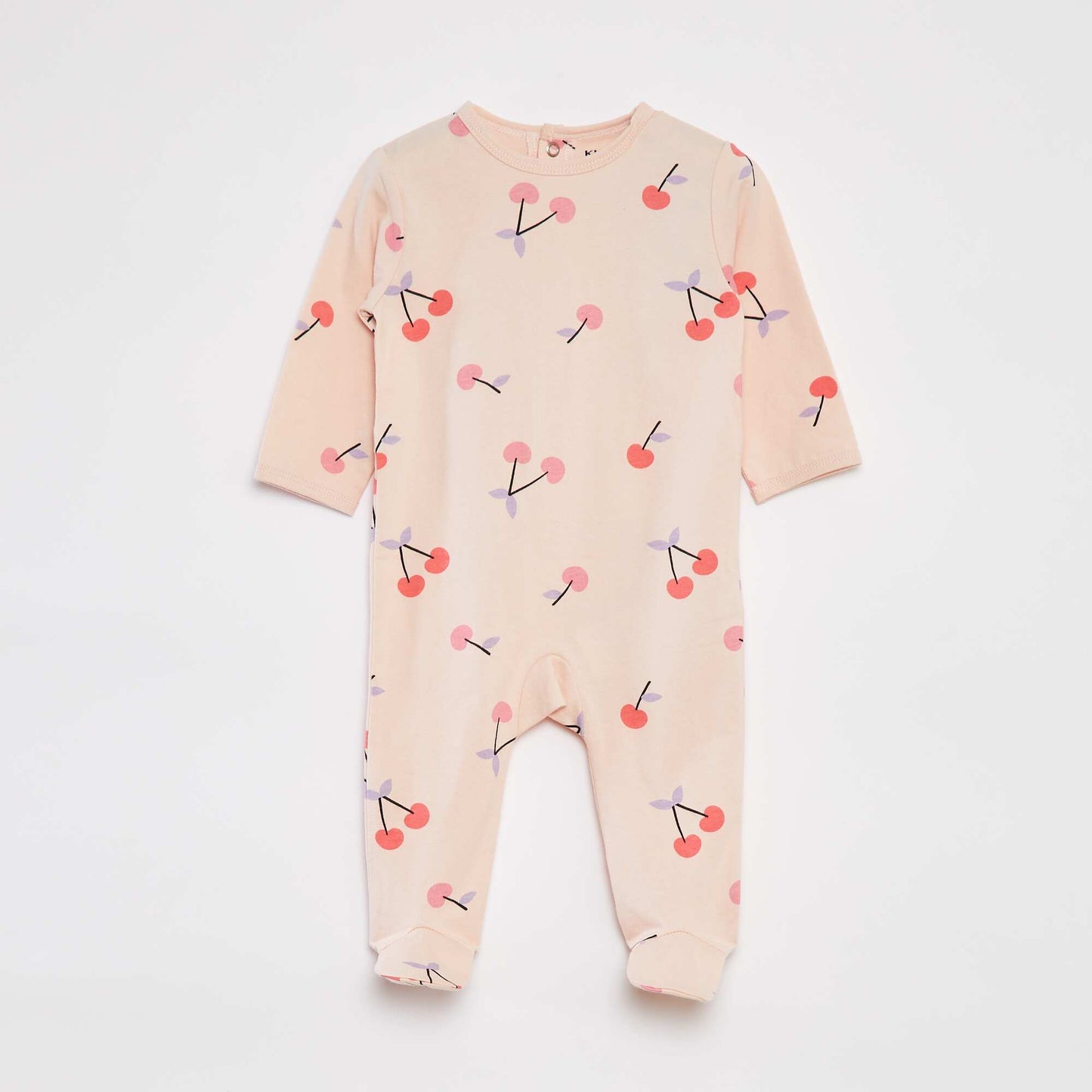 Patterned sleepsuit with feet PINK