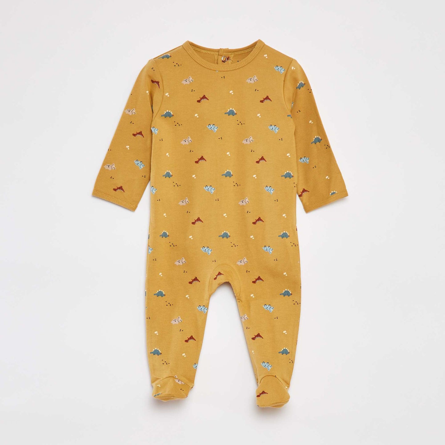 Patterned sleepsuit with feet BROWN