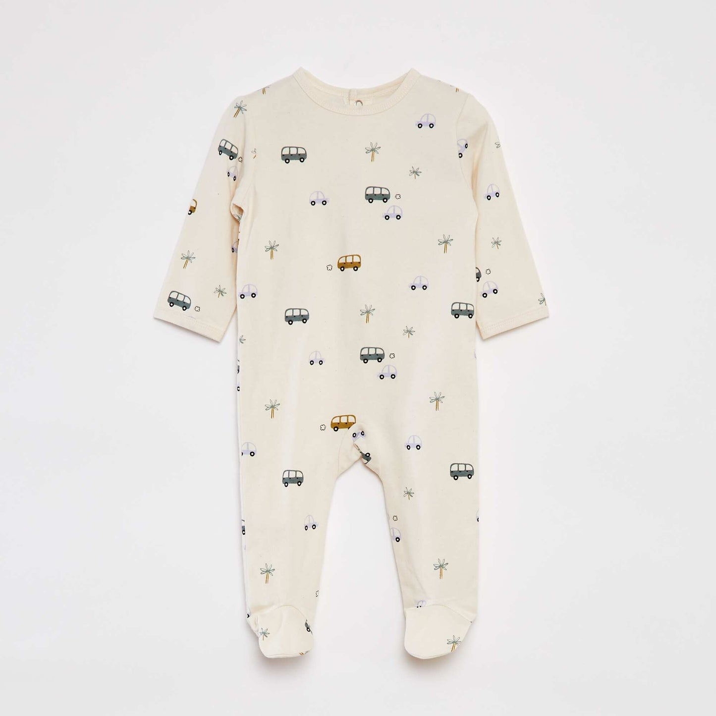 Patterned sleepsuit with feet WHITE