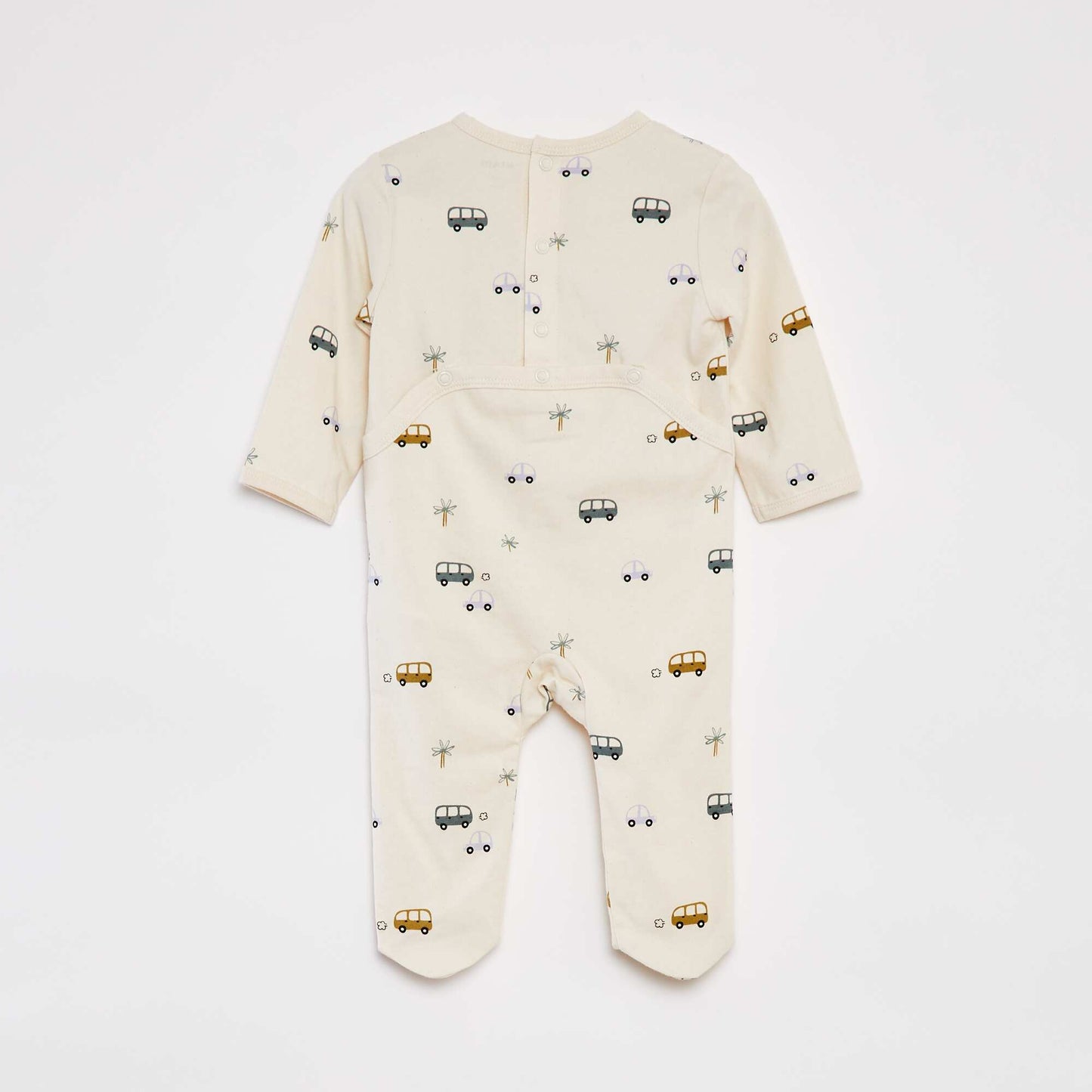 Patterned sleepsuit with feet WHITE