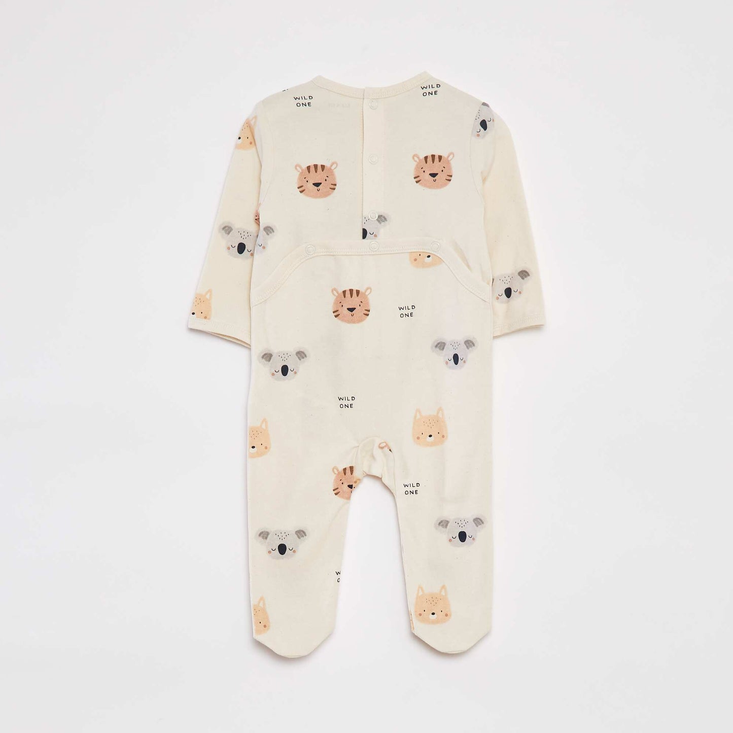 Patterned sleepsuit with feet WHITE