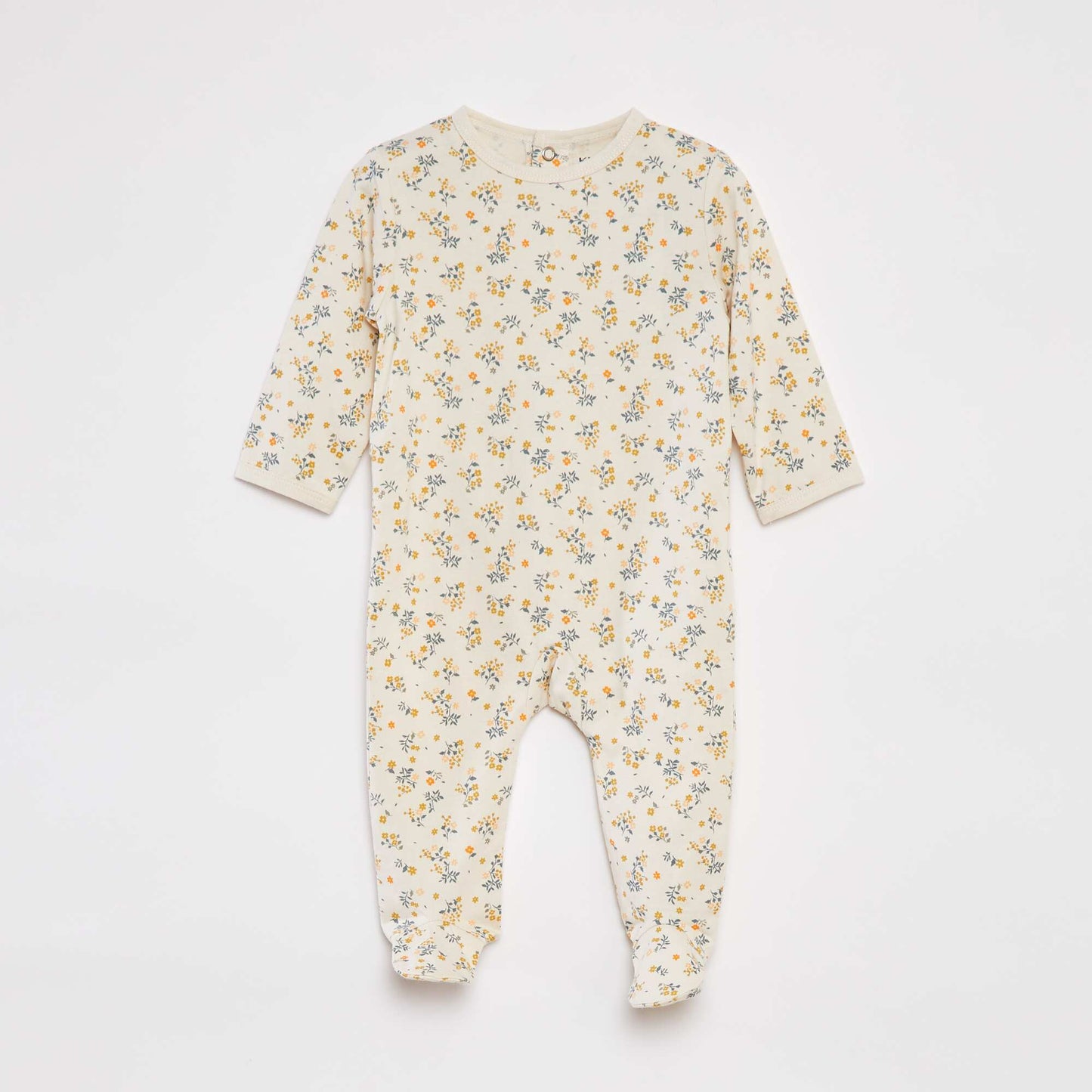 Patterned sleepsuit with feet WHITE