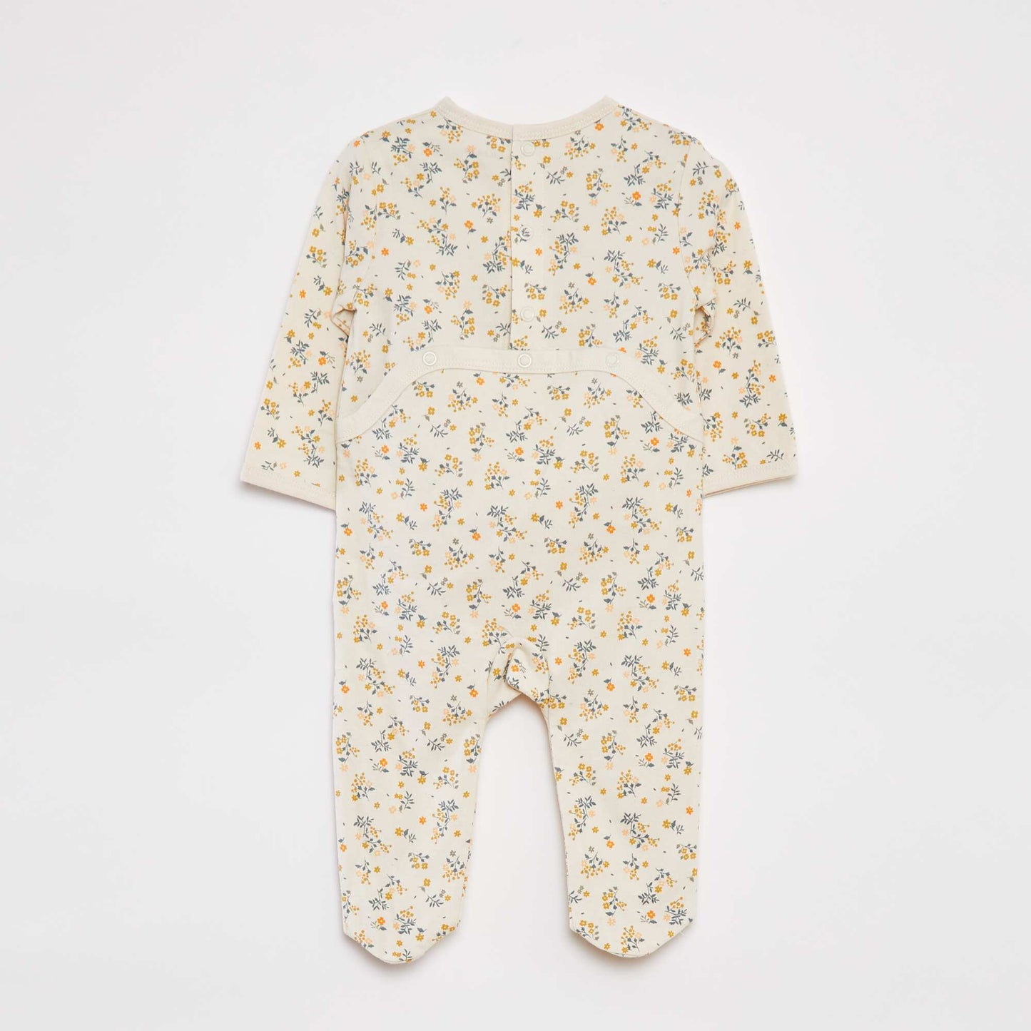 Patterned sleepsuit with feet WHITE