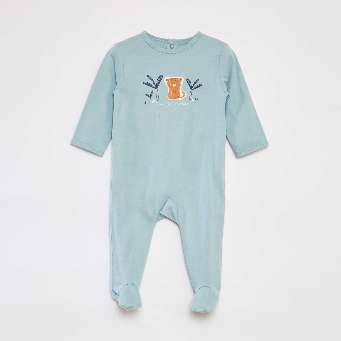 Patterned sleepsuit with feet BLUE