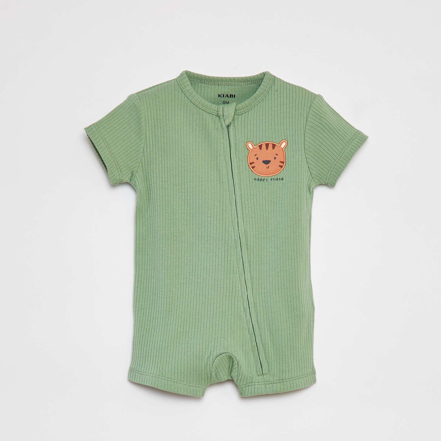 بدلة نوم خفيفة الوزن بسحّاب مفتوح بسحاب باللون الأخضر