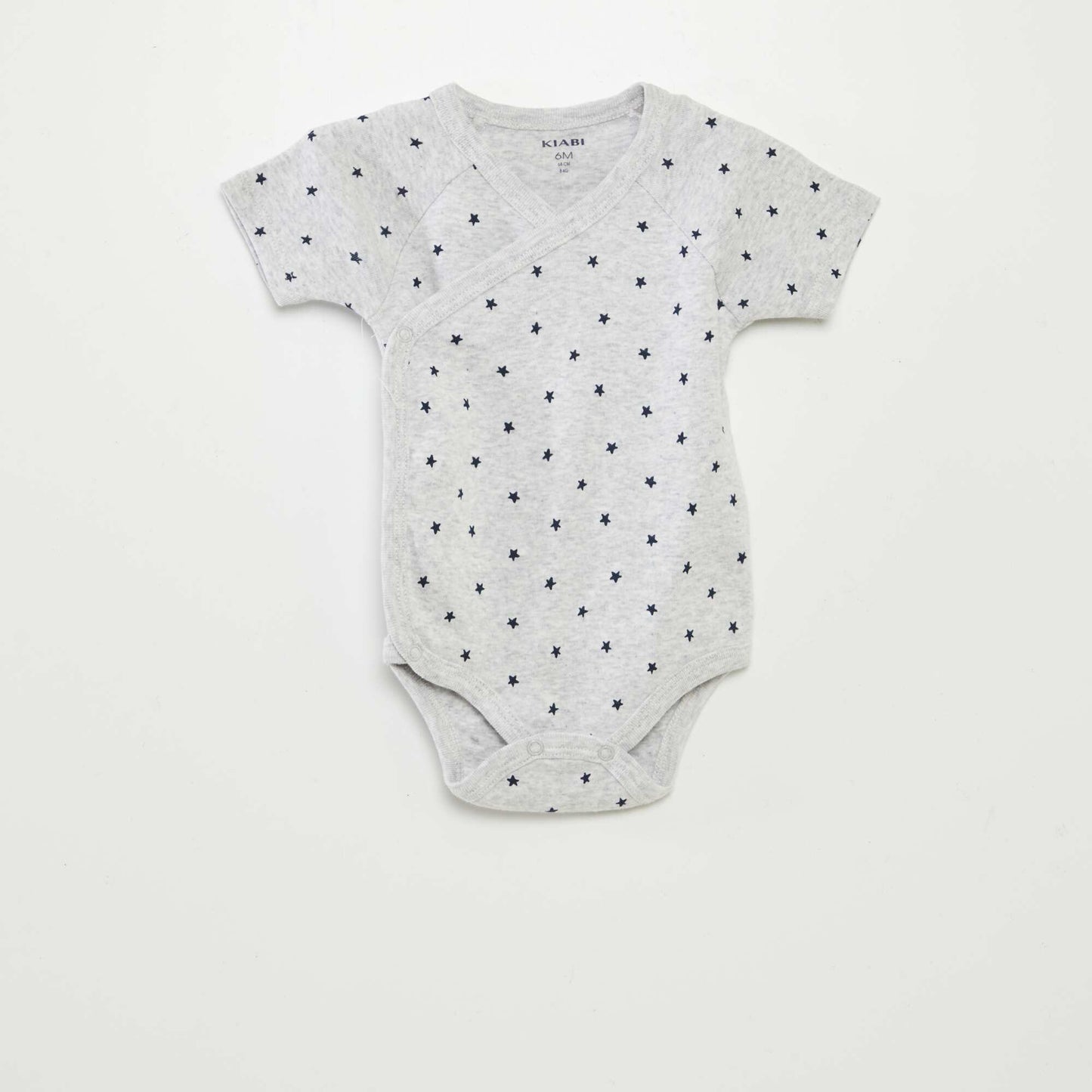 Pack of 3 bodysuits with crossover collar GREY