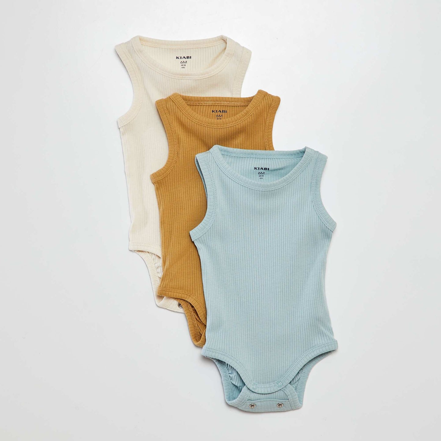 Pack of 3 plain strappy bodies BEIGE