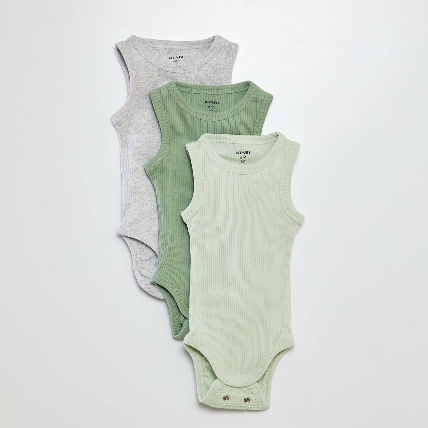 Pack of 3 plain strappy bodies GREEN