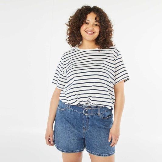 Short-sleeved printed T-shirt WHITE