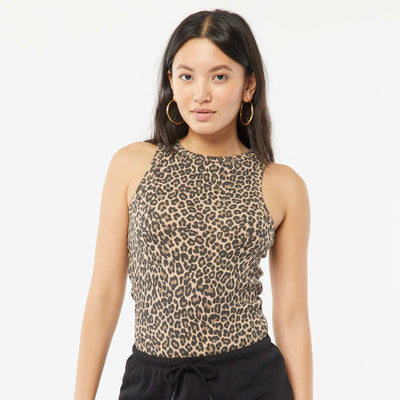 Vest top with cutaway shoulders BEIGE