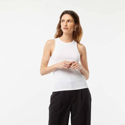 Vest top with cutaway shoulders WHITE