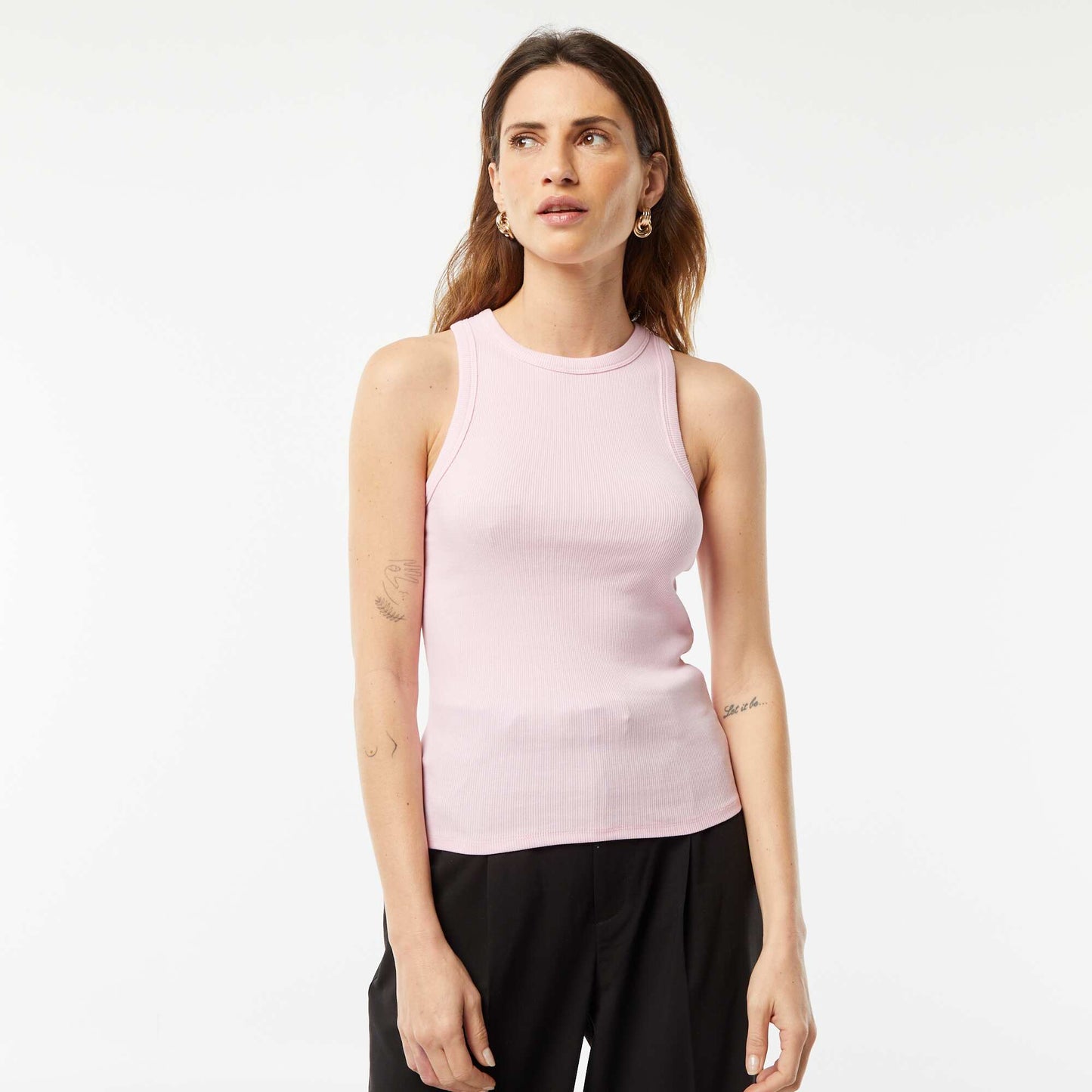Vest top with cutaway shoulders PINK