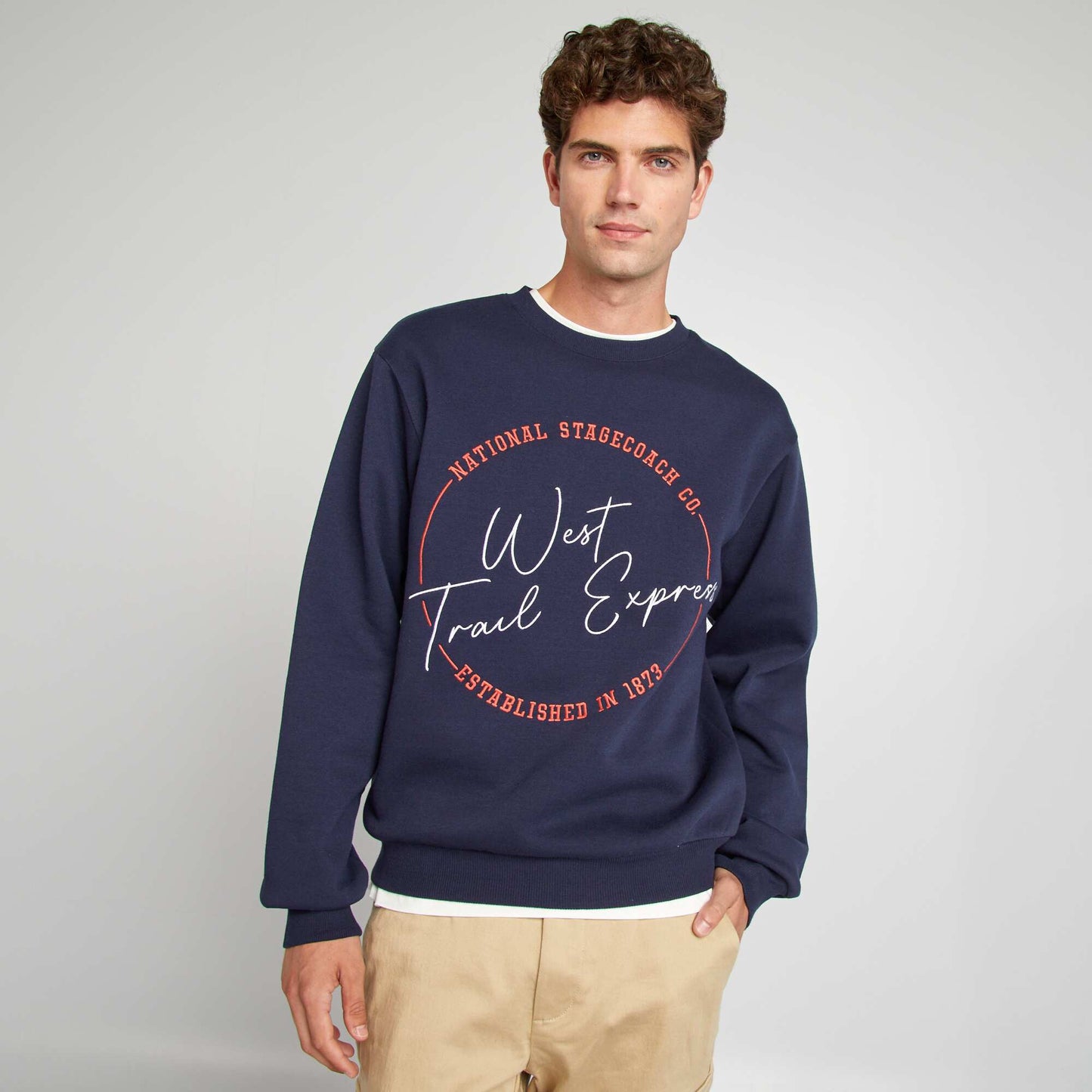 Embroidered sweatshirt blue