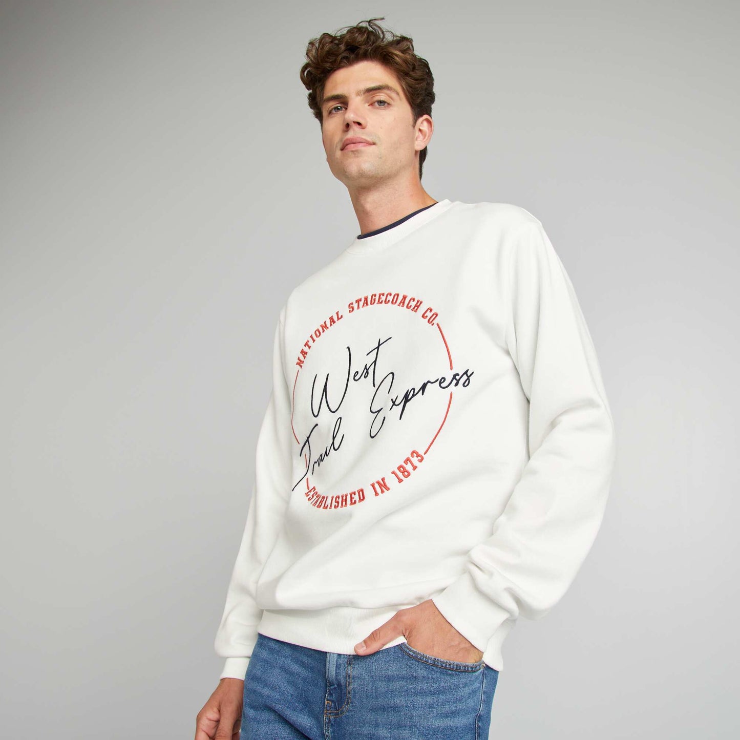 Embroidered sweatshirt WHITE