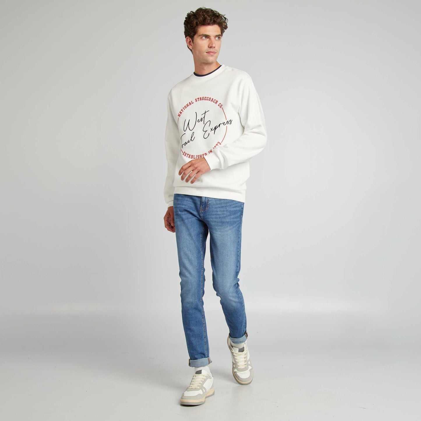 Embroidered sweatshirt WHITE