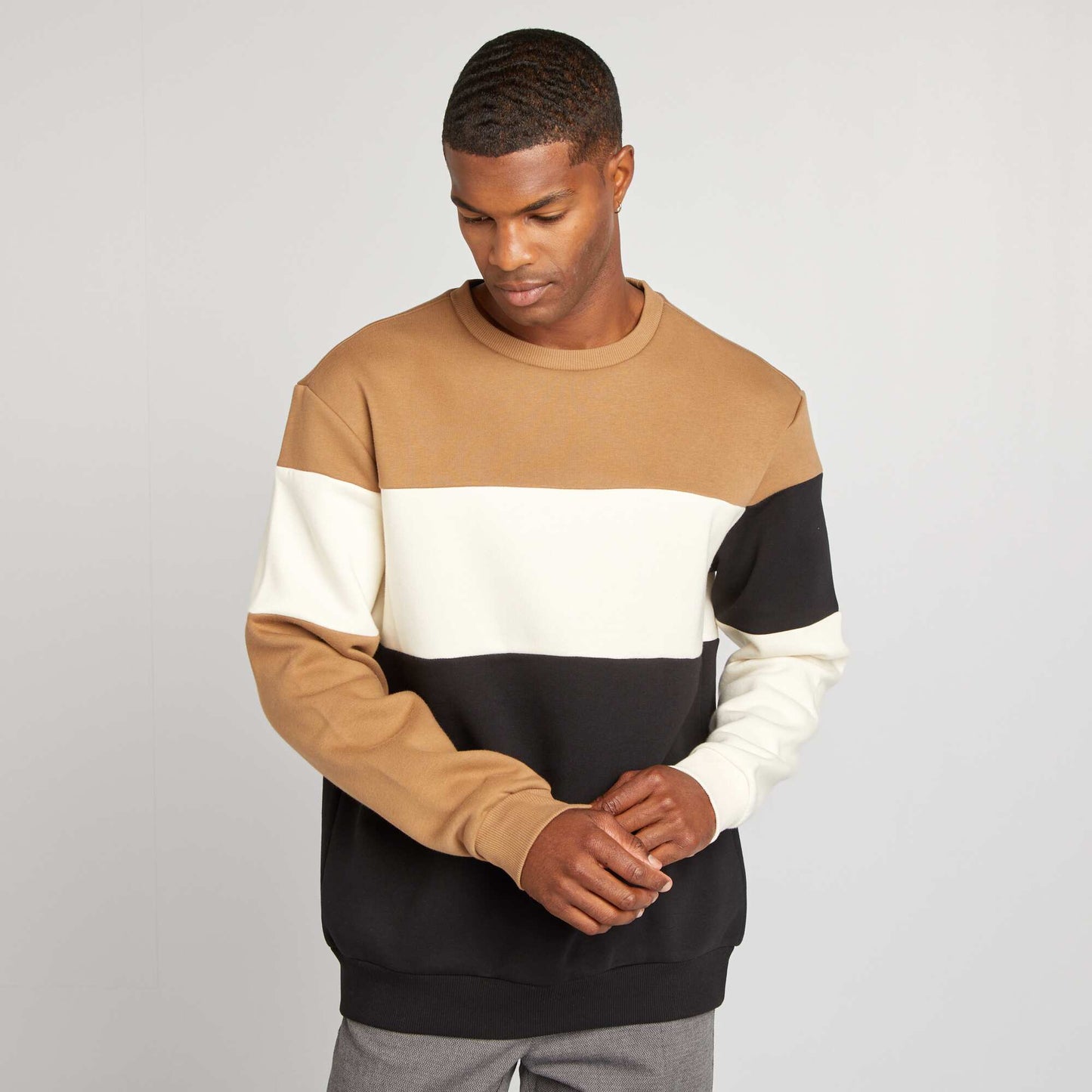 Colour block sweater WHITE