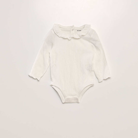 Bodysuit with Peter Pan collar WHITE