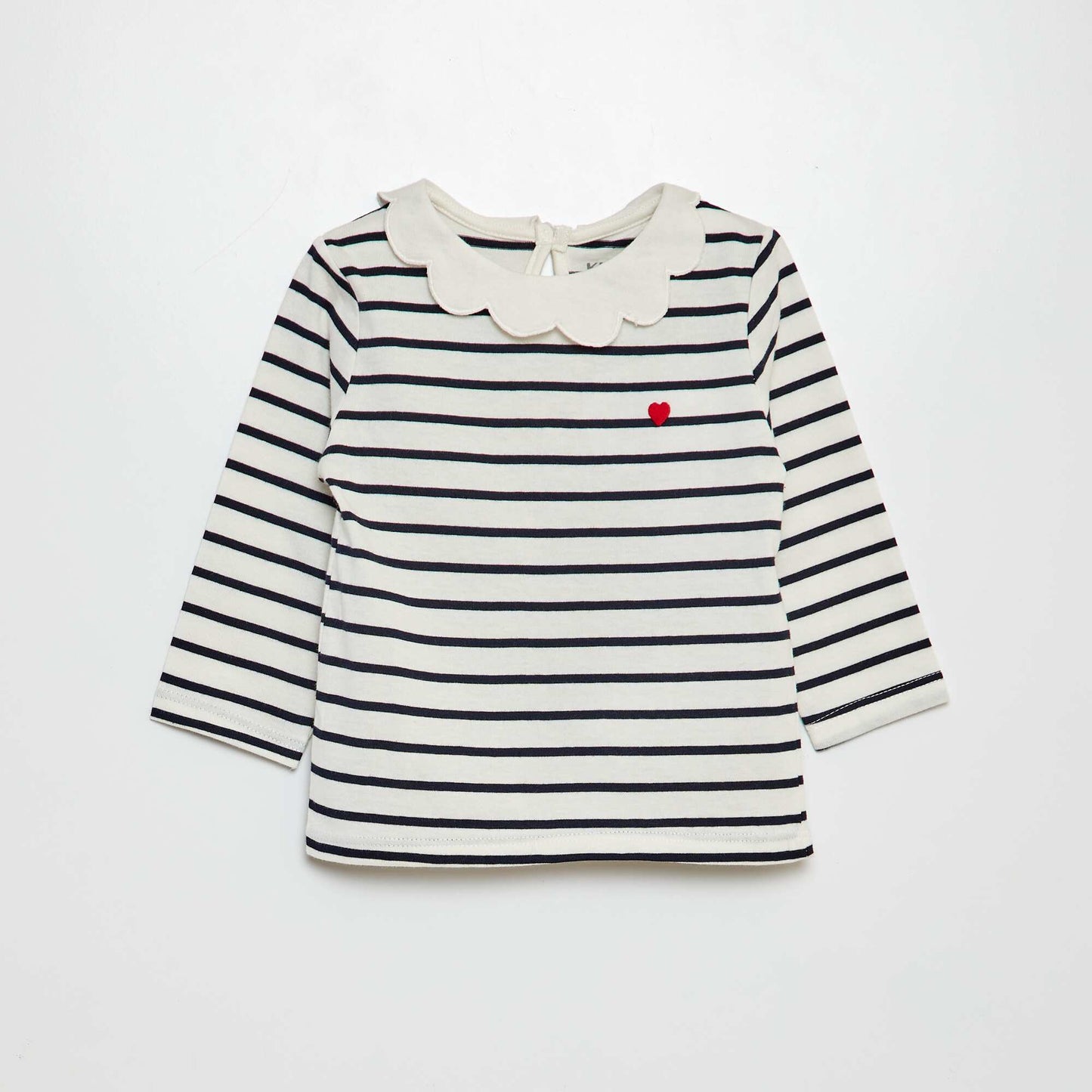 T-shirt with small ruffled collar WHITE